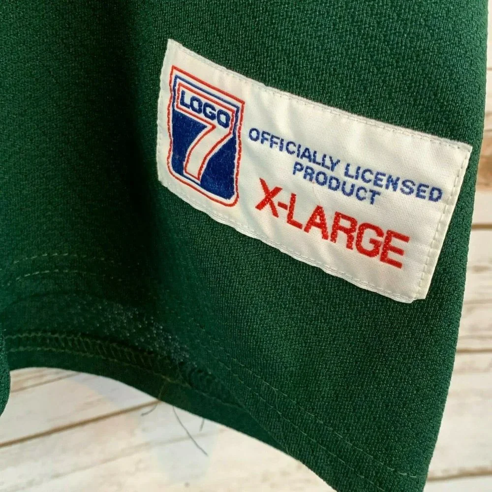LOGO 7 Green and Yellow Favre #4 Football Jersey